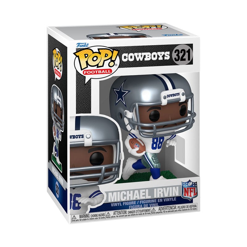 NFL: ¡Legends Pop! Legendaciones de figura de vinilo deportivo- Michael Irvin (Cowboys) 9 cm