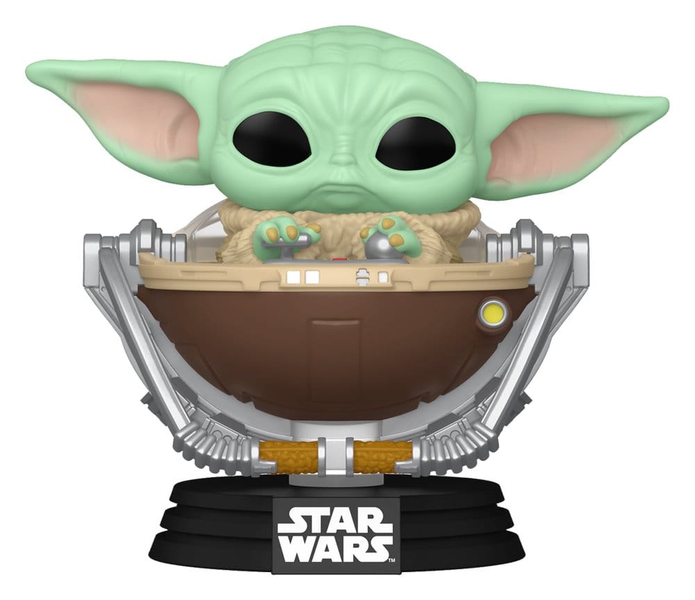 Star Wars: The Mandalorian och Grogu POP! Vinyl Bobblehead Figur Grogu i Barnvagn 9 cm