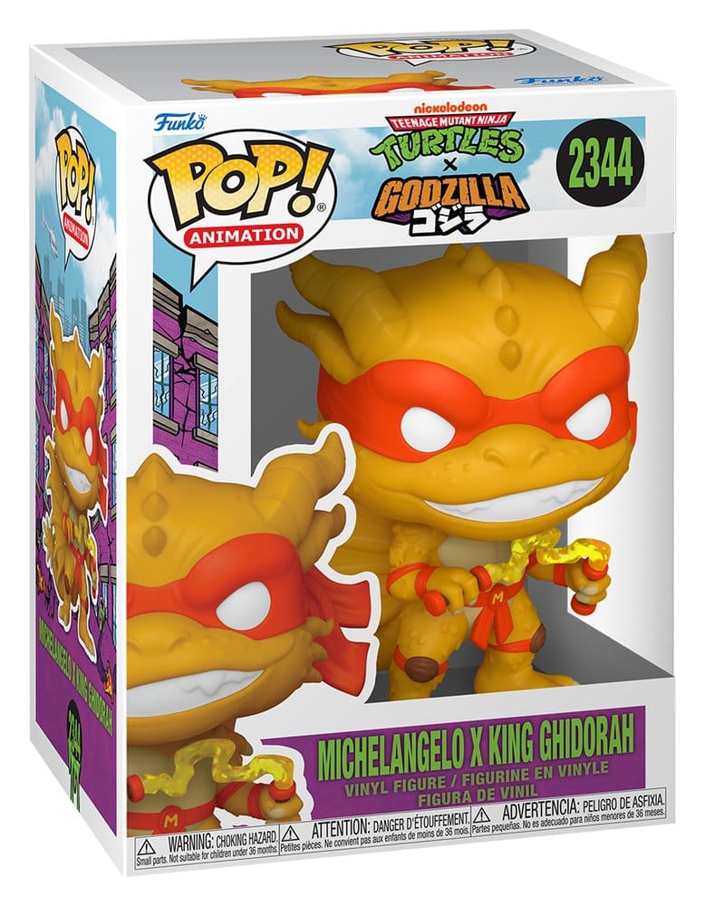 Godzilla x Turtles POP! Animations-Vinylfigur Michelangelo X Ghidorah 9 cm