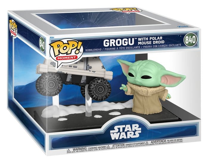 Star Wars: The Mandalorian og Grogu POP! Moment Vinyl Figurer Grogu med Polar Mus Droid 9 cm