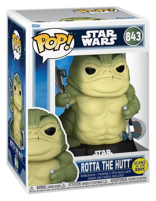 Star Wars: El Mandaloriano y Grogu POP! Figura Vinilo Rotta the Hutt (Glow) 9 cm