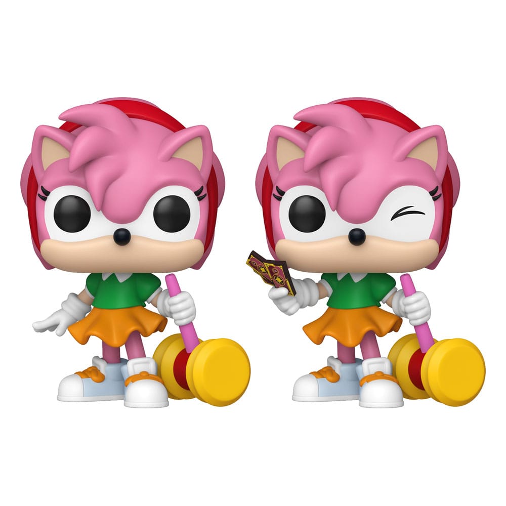 Sonic - Le Hérisson POP! Games Figurines en Vinyle Amy Rose avec Piko Hammer avec Chase 9 cm Assortiment (6)