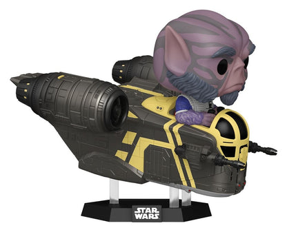 Star Wars: The Mandalorian og Grogu POP! Rides Deluxe Vinyl Bobblehead Figur Zeb Orrelios in the Razor Crest 9 cm