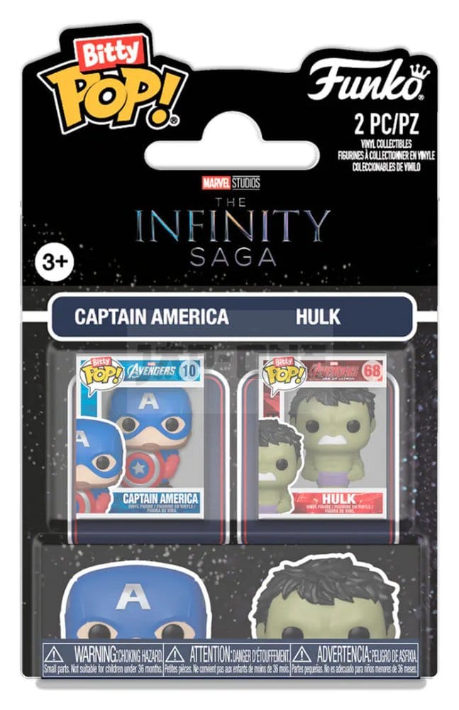 Marvel ist Bitty POP! Vinylfiguren 2er-Pack Cap & Hulk 2 cm
