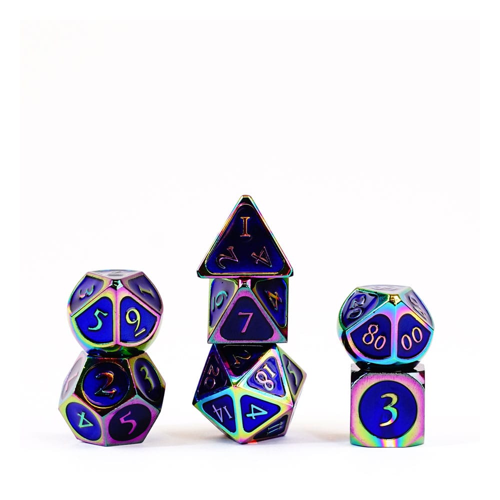 Fanrol Dice Set Rainbow Mavi Emaye (7)