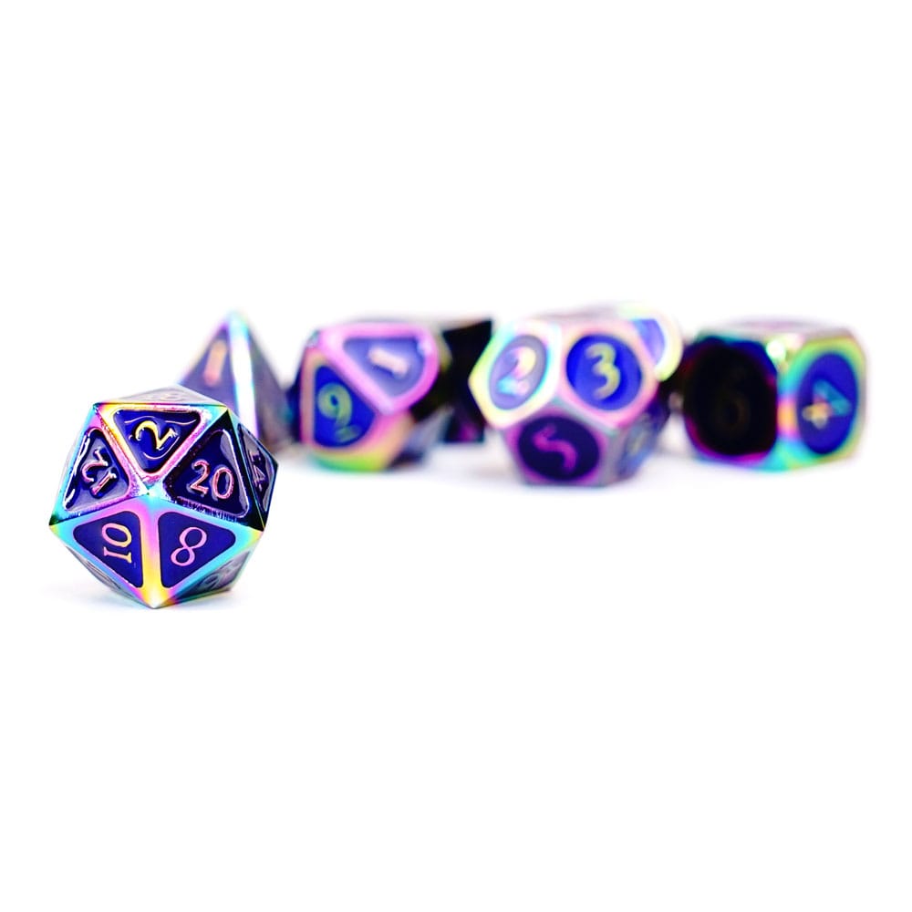 Fanrol Dice Set Rainbow Mavi Emaye (7)