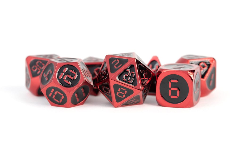 Dice de fanroll réglé rouge avec de l'émail noir (7)