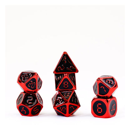 Dice de fanroll réglé rouge avec de l'émail noir (7)