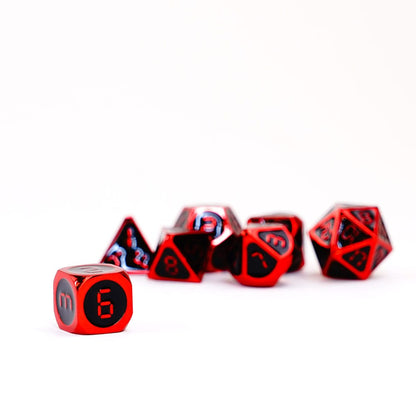 Dice de fanroll réglé rouge avec de l'émail noir (7)