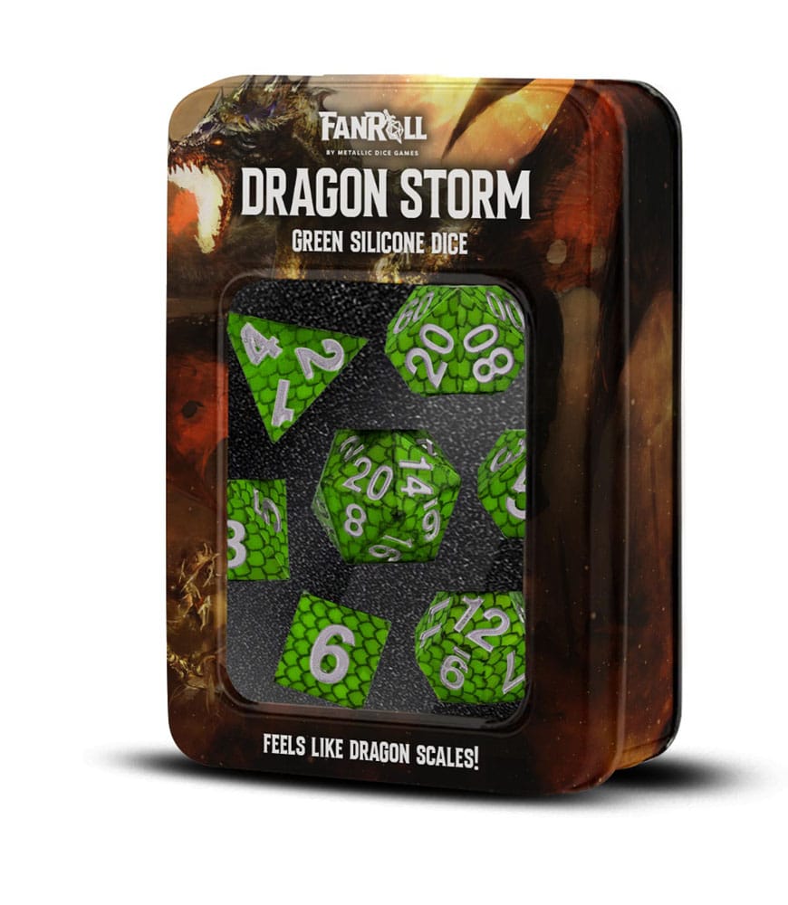 Dragon Storm taglienti da dadi in silicone set scale di draghi verdi (7)