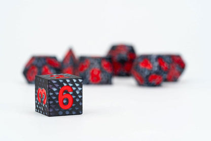 Dragon Storm Sharp Edge Silikonwürfel Set schwarze Drachenskalen (7)