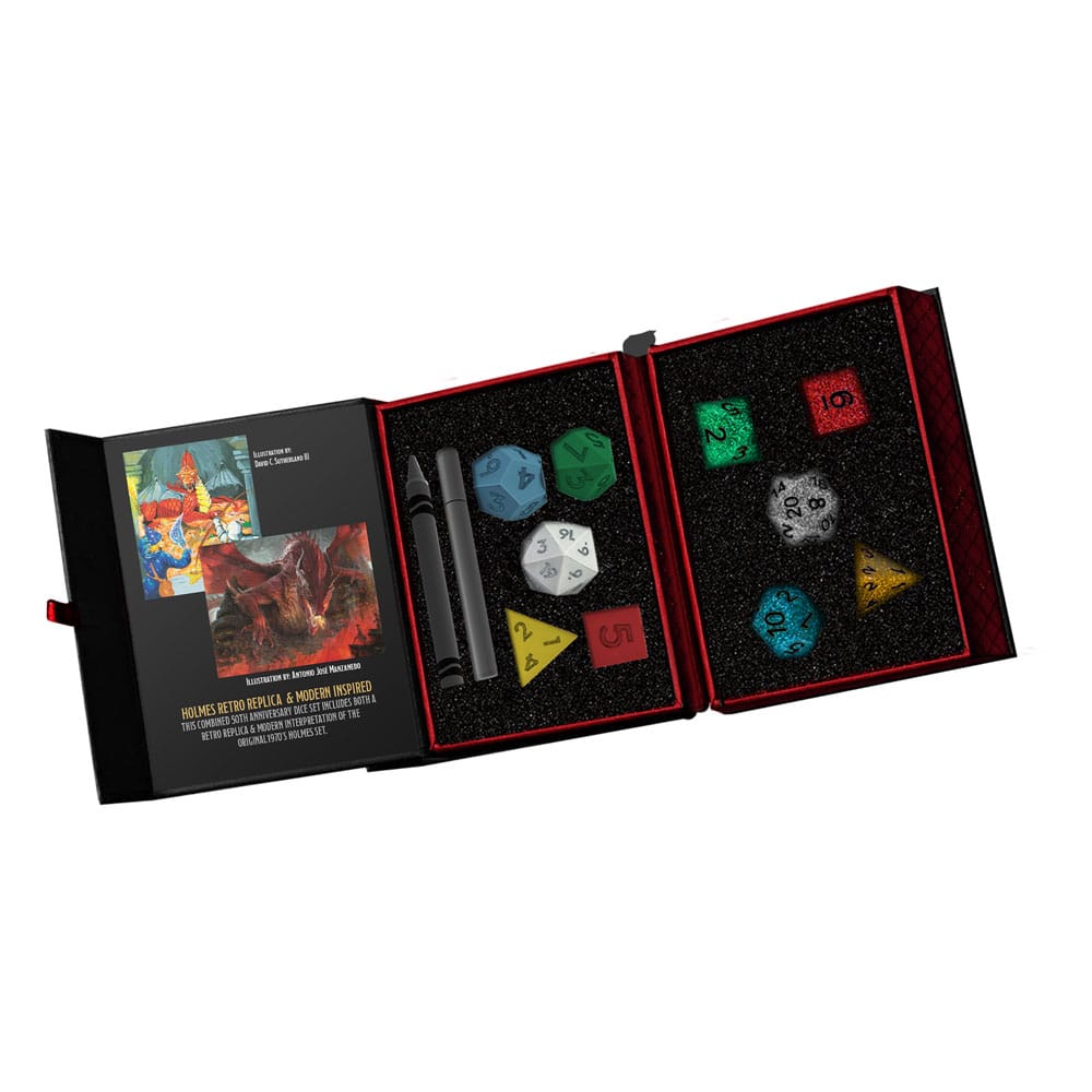 Dungeons & Dragons Dice Set 50 -jähriges Jubiläum: damals & heute (Holmes Retro Replica & Modern Holmes inspiriert)