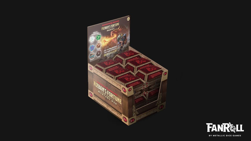 Donjons & Dragons Boîte mystère aveugle Dés Trésor de Fizban d20 25 mm