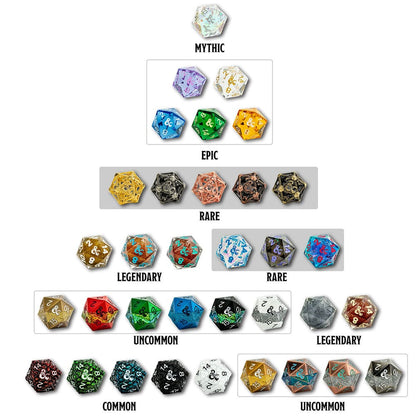Donjons & Dragons Boîte mystère aveugle Dés Trésor de Fizban d20 25 mm