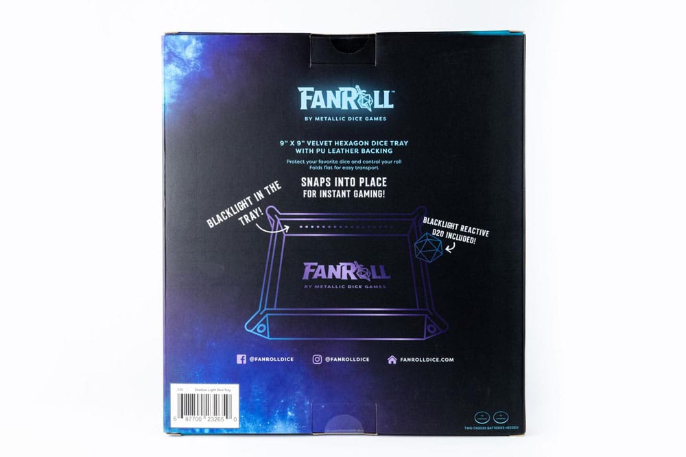 FanRoll Shadowlight Plateau à dés pliable Blacklight Noir