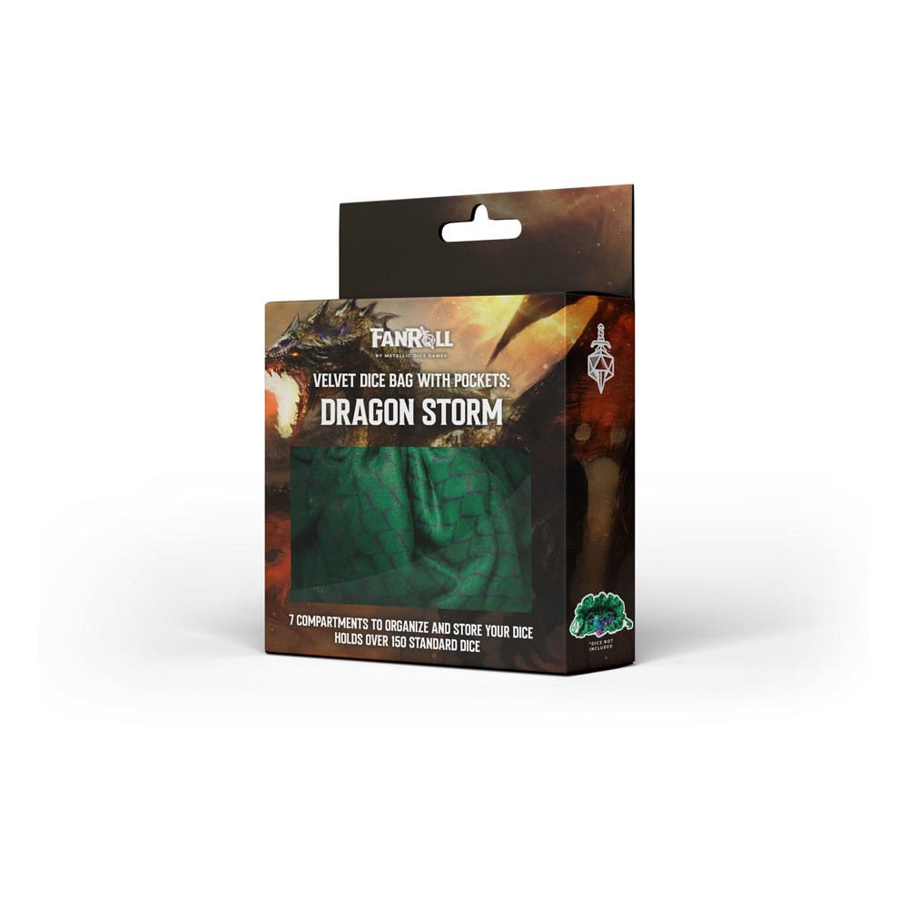 Dragon Storm Dice Bag con compartimenti Green Dragon Biles