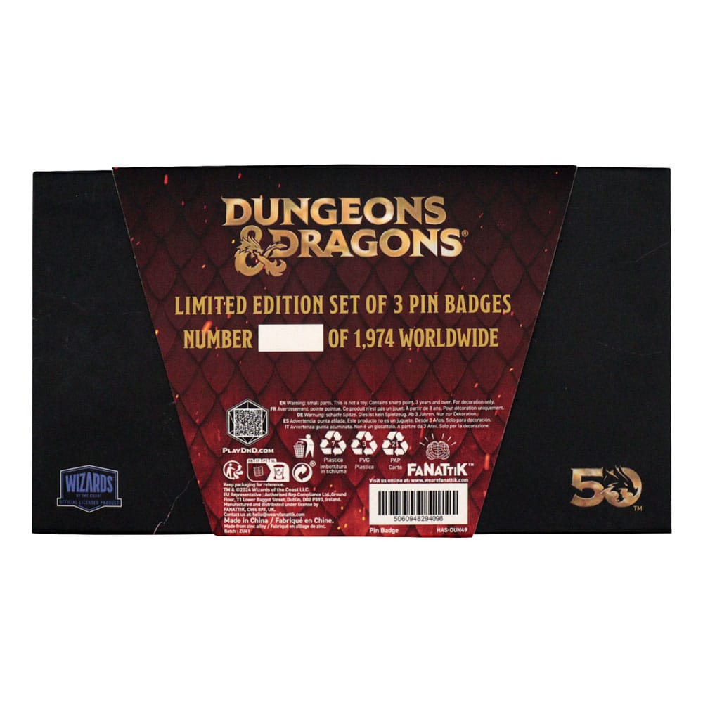 Dungeons & Dragons Pin Badge Set 50th anniversaire