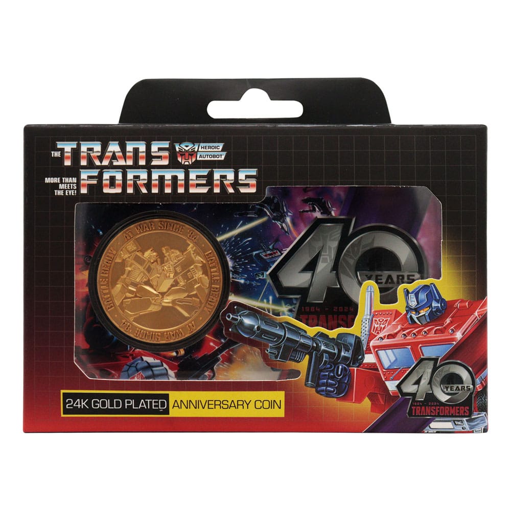 Transformers Cominable Coin 40th Anniversary 24k Gold plaqué Edition 4 cm