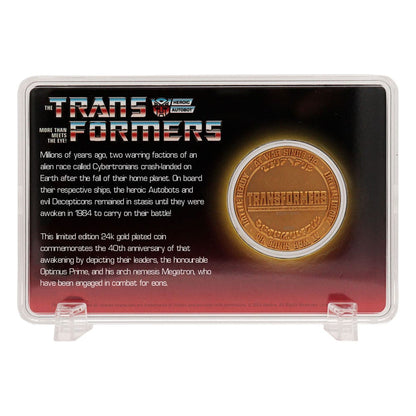 Transformers Cominable Coin 40th Anniversary 24k Gold plaqué Edition 4 cm