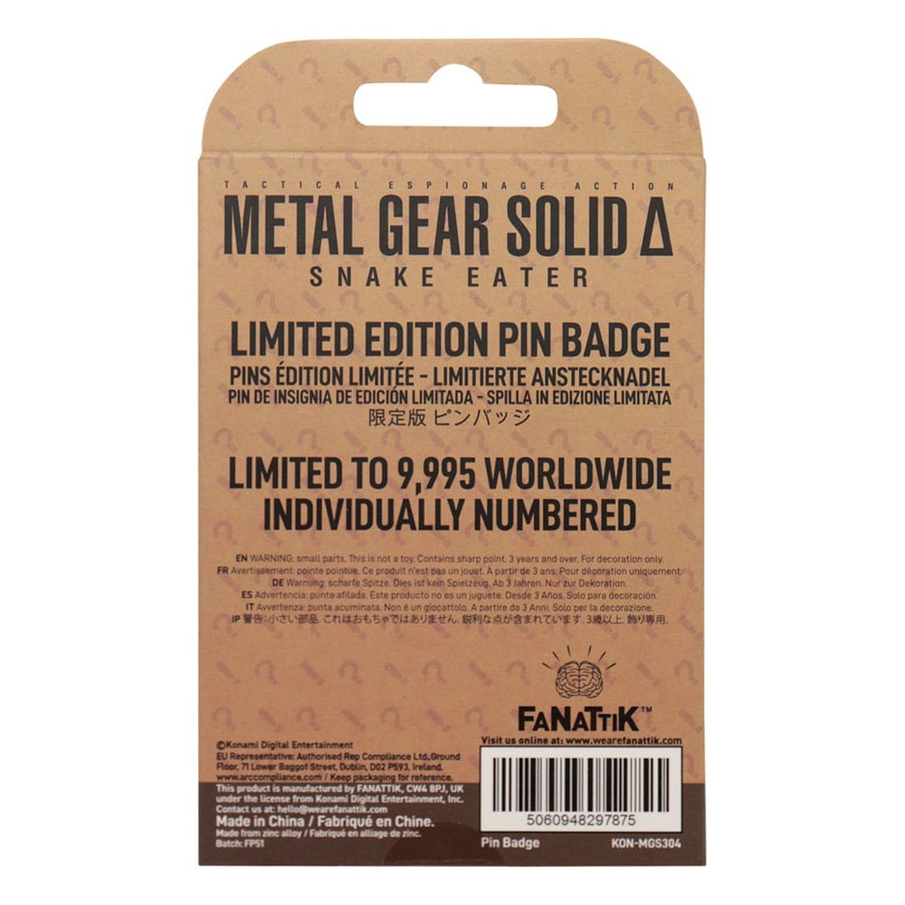 Metal Gear Solid Delta Pin Badge Fox Limited Edition
