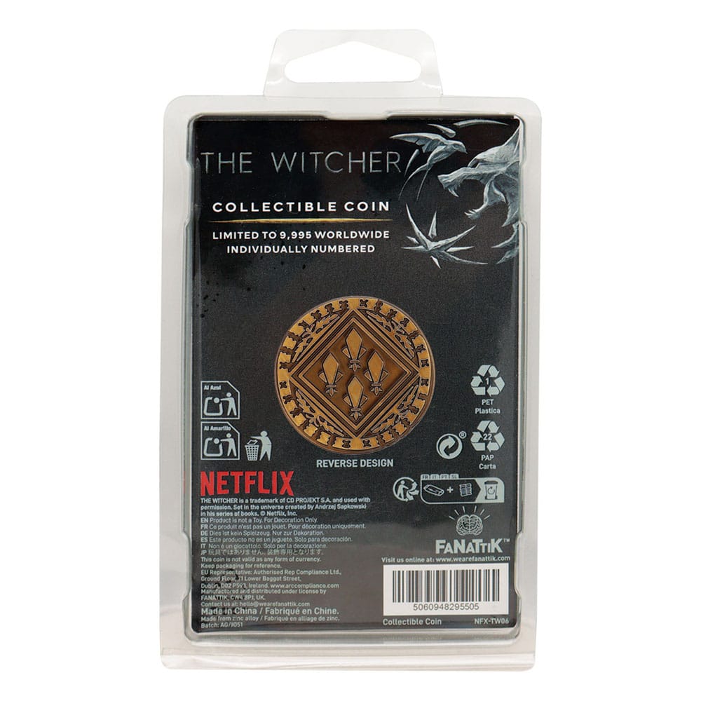Moneda coleccionable de The Witcher Lanza una moneda a tu edición limitada de Witcher