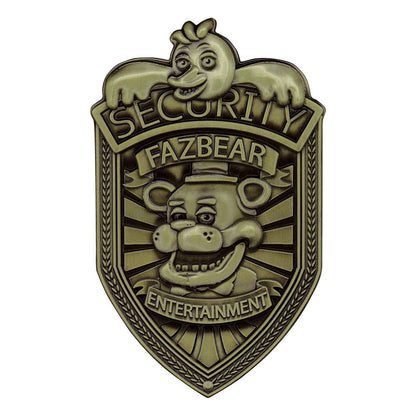 Fem netter på Freddy's Replica Security Badge Antique Brass Edition