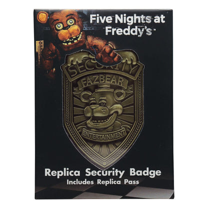 Fem netter på Freddy's Replica Security Badge Antique Brass Edition