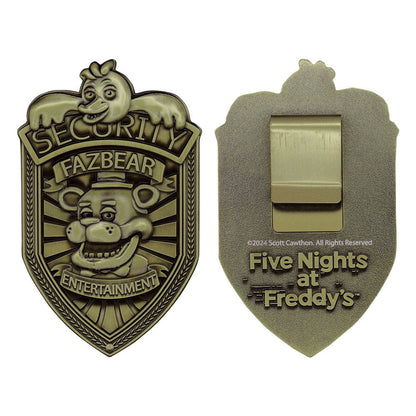 Fem netter på Freddy's Replica Security Badge Antique Brass Edition