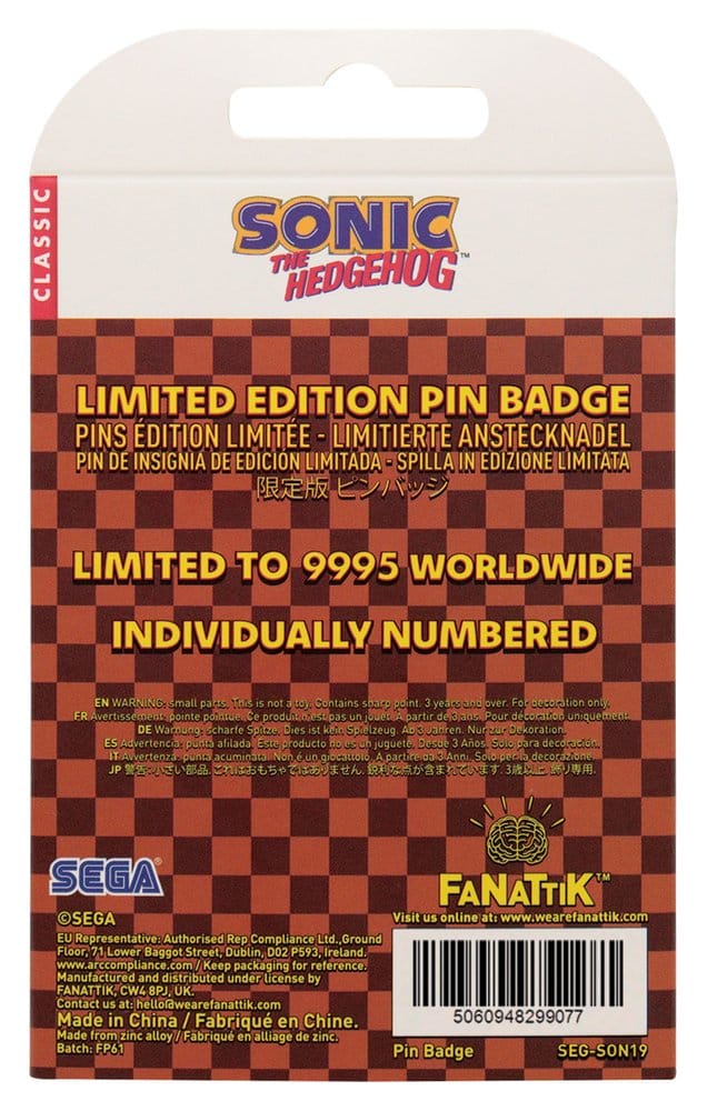 Sonic The Hedgehog Pin Badge Umzug