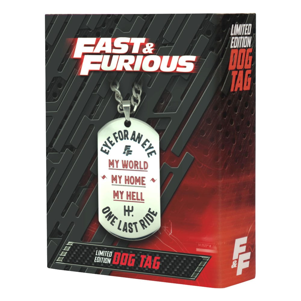 Plaques d'identité Fast & Furious avec chaîne à billes