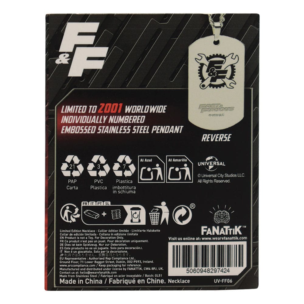 Fast & Furious Erkennungsmarken mit Kugelkette