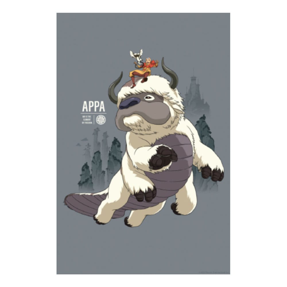 Avatar The Last Airbender Art Print Appa e Aang Limited Edition 42 X 30 cm