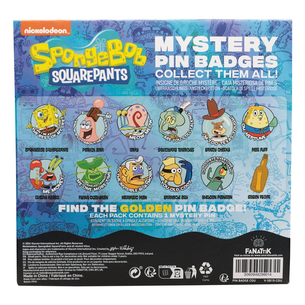 SpongeBob SquarePants World Pin Badge Display Mystery Pin Badge (12)