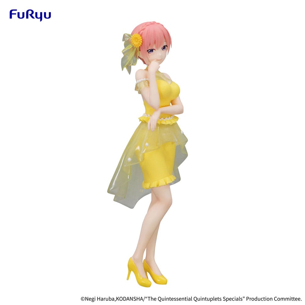 De kvintessentiella kvintuplets trio-try-it pvc-staty nakano ichika pastellklänning ver. 21 cm