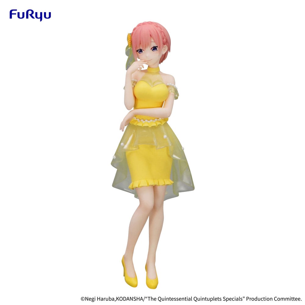 De kvintessentiella kvintuplets trio-try-it pvc-staty nakano ichika pastellklänning ver. 21 cm