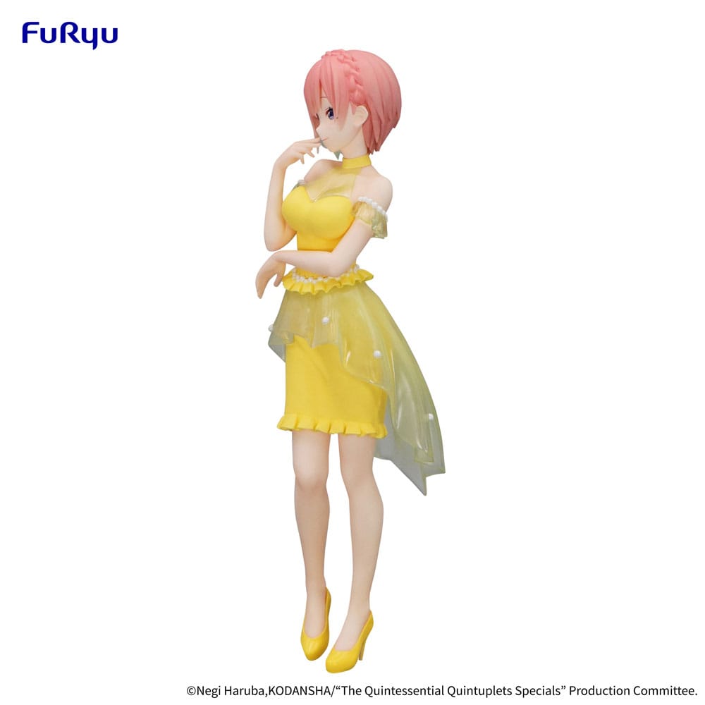 De kvintessentiella kvintuplets trio-try-it pvc-staty nakano ichika pastellklänning ver. 21 cm