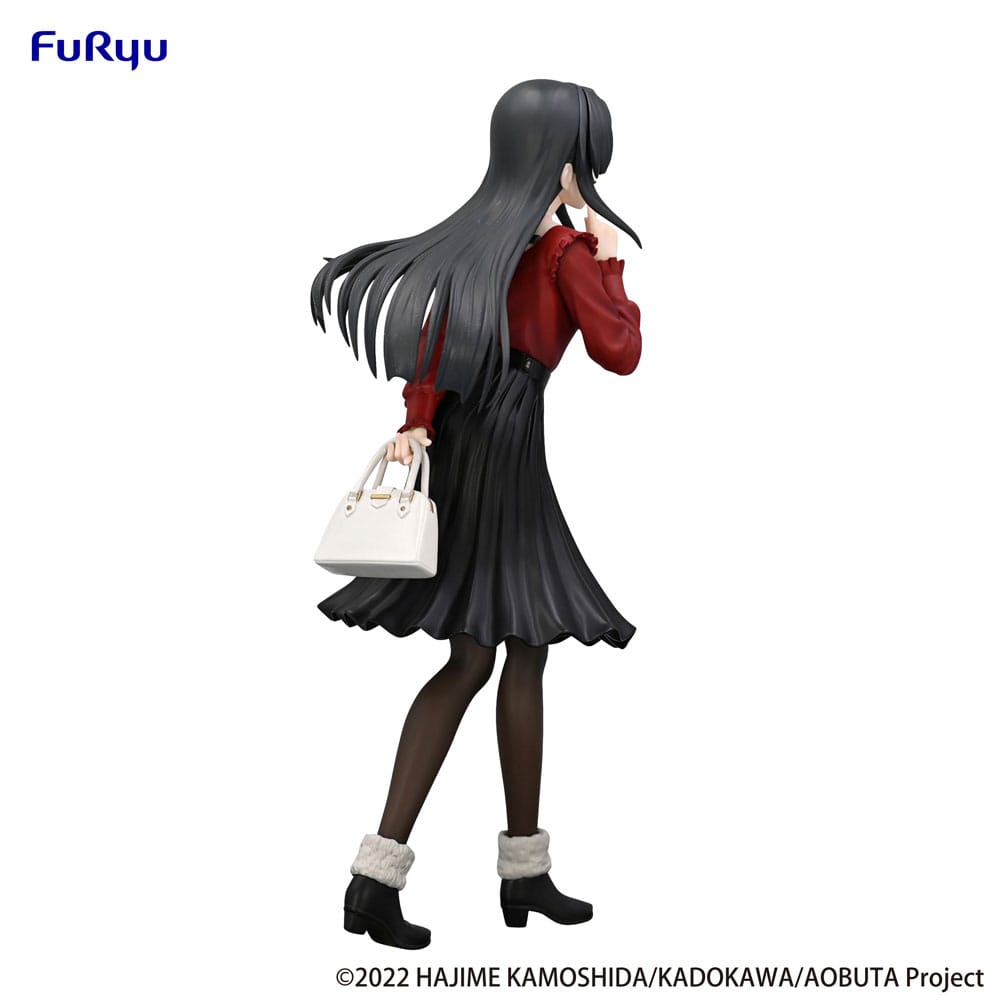 Rascal drømmer ikke om Bunny Girl Senpai trio-try-it PVC-statue Mai Sakurajima Winter Outfit Ver. 21 cm