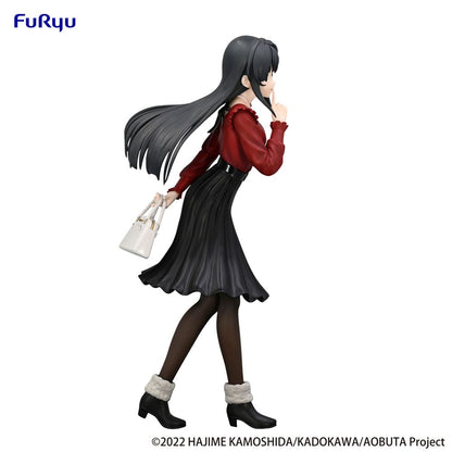 Rascal drømmer ikke om Bunny Girl Senpai trio-try-it PVC-statue Mai Sakurajima Winter Outfit Ver. 21 cm