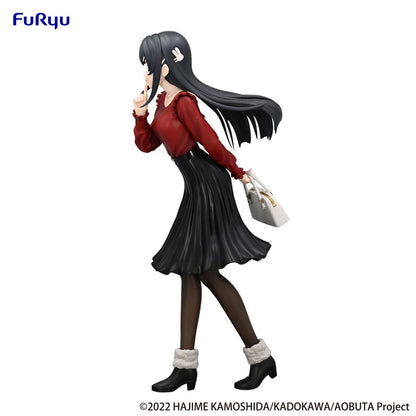 Rascal drømmer ikke om Bunny Girl Senpai trio-try-it PVC-statue Mai Sakurajima Winter Outfit Ver. 21 cm