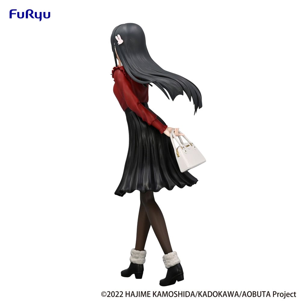 Rascal drømmer ikke om Bunny Girl Senpai trio-try-it PVC-statue Mai Sakurajima Winter Outfit Ver. 21 cm