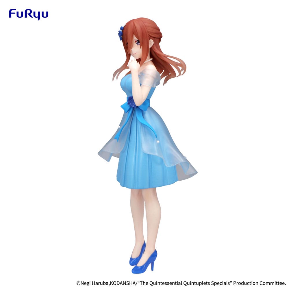 Özlü Quintuplets Trio-try-It PVC heykeli Nakano Miku Pastel Elbise Ver. 21 cm