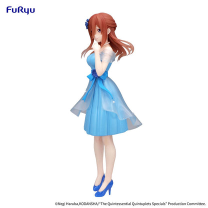 Özlü Quintuplets Trio-try-It PVC heykeli Nakano Miku Pastel Elbise Ver. 21 cm