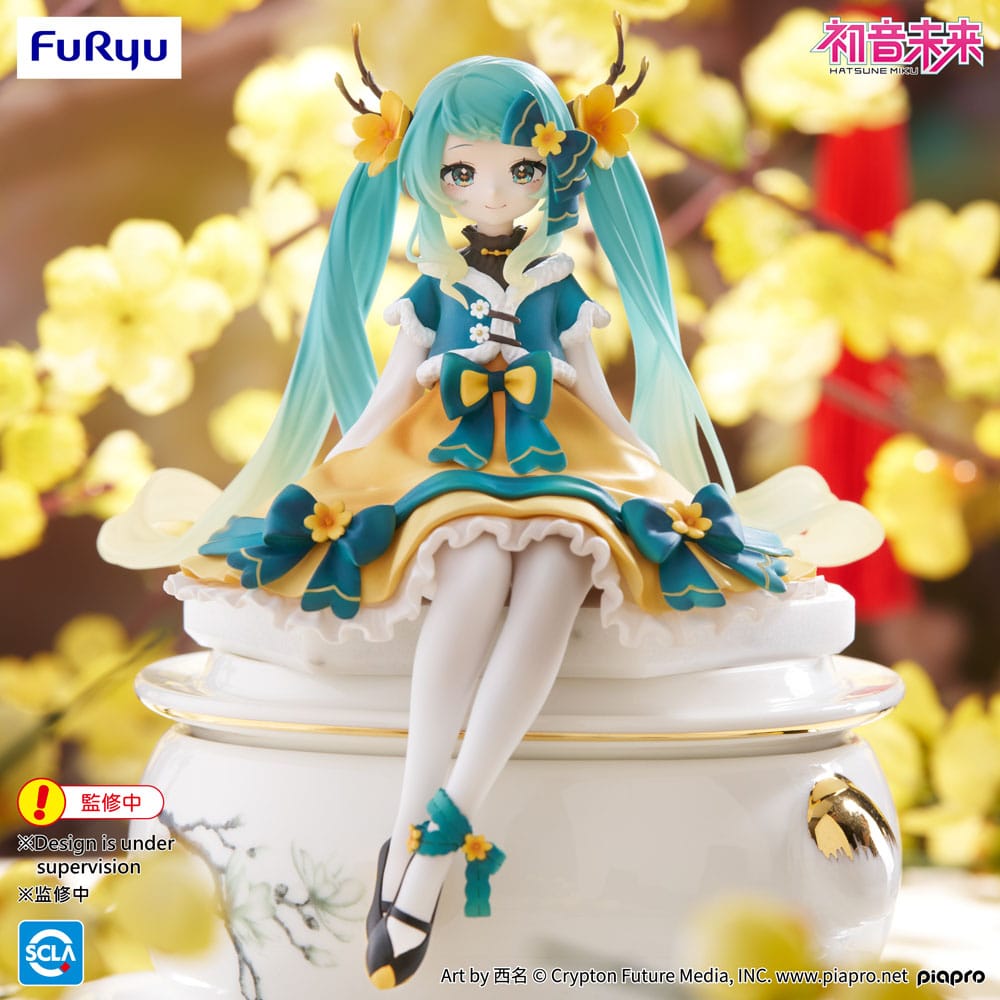 Hatsune Miku Čep za rezance PVC kip Hatsune Miku 2025 Kineska Nova godina ver. 14 cm