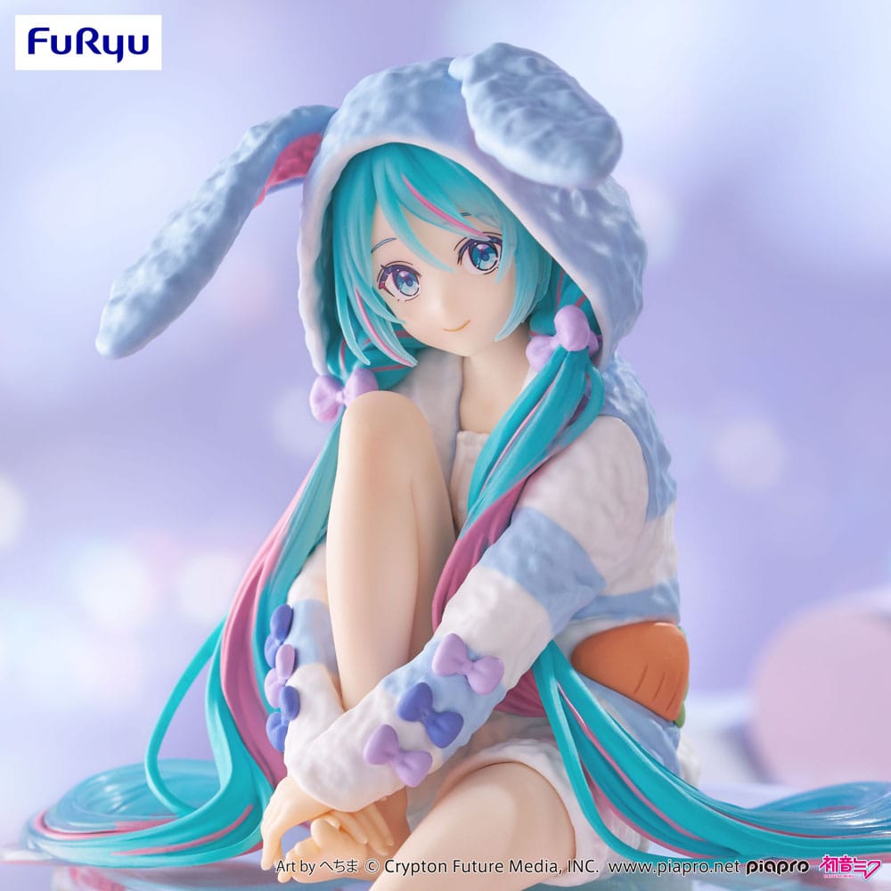 Hatsune Miku zatvarač za rezance PVC statua Hatsune Miku Rabbit Ear Hood Pidžama Plava Boja Ver. 14 cm