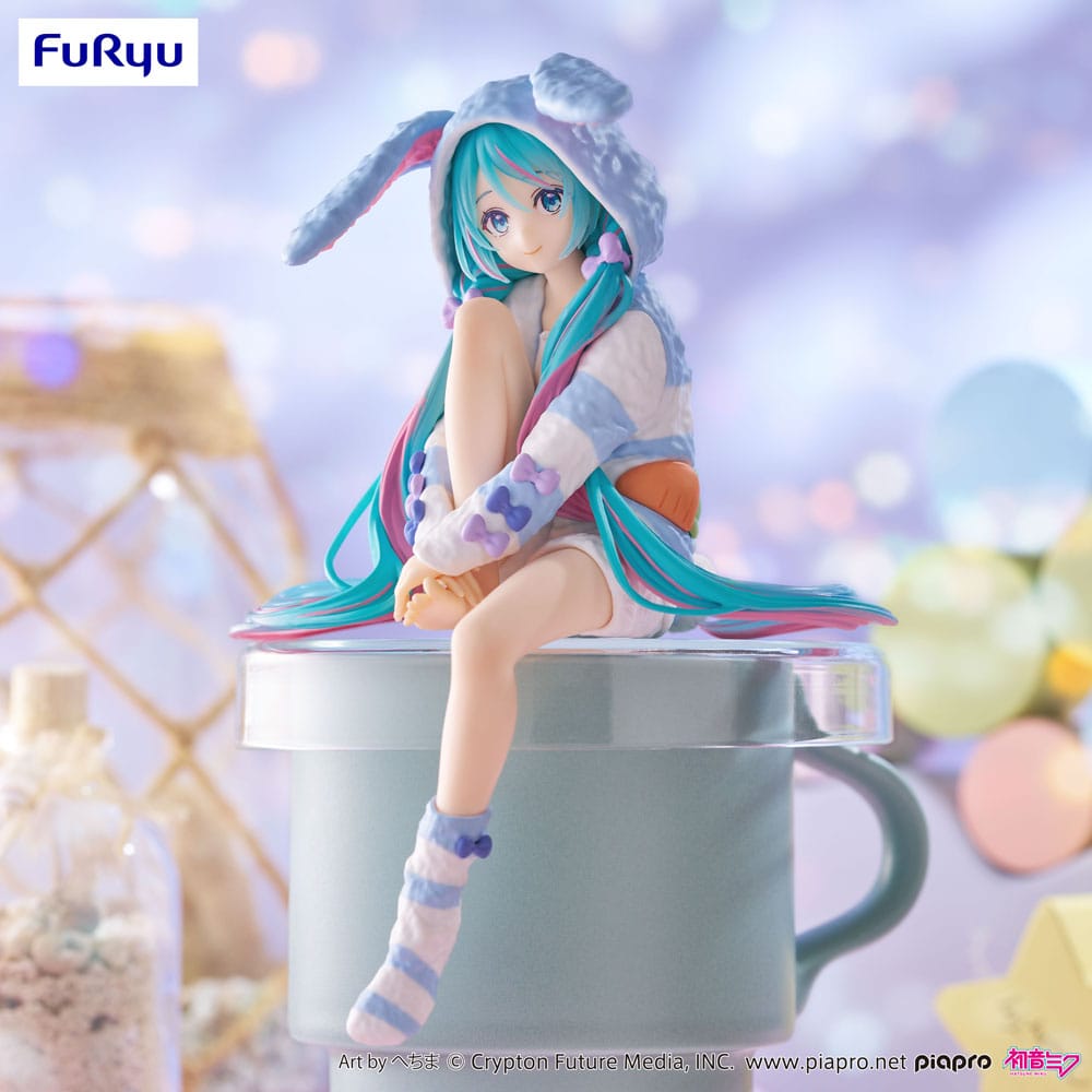 Hatsune Miku zatvarač za rezance PVC statua Hatsune Miku Rabbit Ear Hood Pidžama Plava Boja Ver. 14 cm