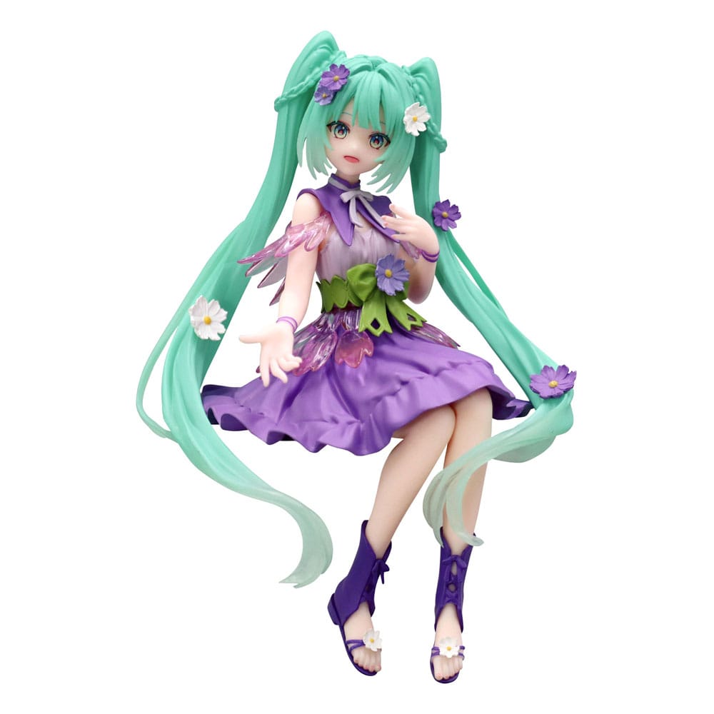 Hatsune Miku čep za rezance PVC statua Cvjetna vila Kozmos Ljubičasta boja ver. 14 cm