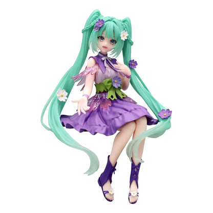 Hatsune Miku čep za rezance PVC statua Cvjetna vila Kozmos Ljubičasta boja ver. 14 cm