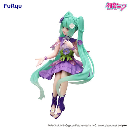 Hatsune Miku čep za rezance PVC statua Cvjetna vila Kozmos Ljubičasta boja ver. 14 cm