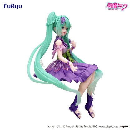 Hatsune Miku čep za rezance PVC statua Cvjetna vila Kozmos Ljubičasta boja ver. 14 cm