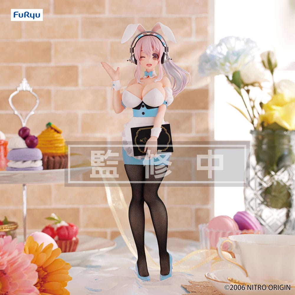 Super Sonico BiCute Bunnies Estatua de PVC Camarera Color azul claro Ver. 28cm